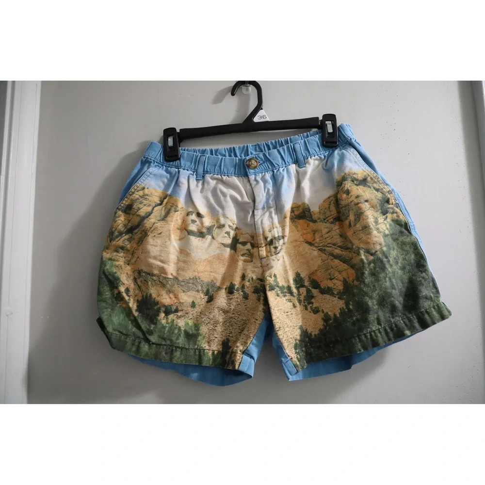 Chubbies Mens Mount Rushmore Graphic Shorts Blue Patriotic Americana